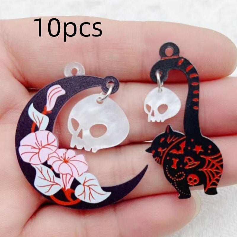 10pcs Halloween Acrylic Ghost  – Jewelry Making Earrings Bewertung und Preis