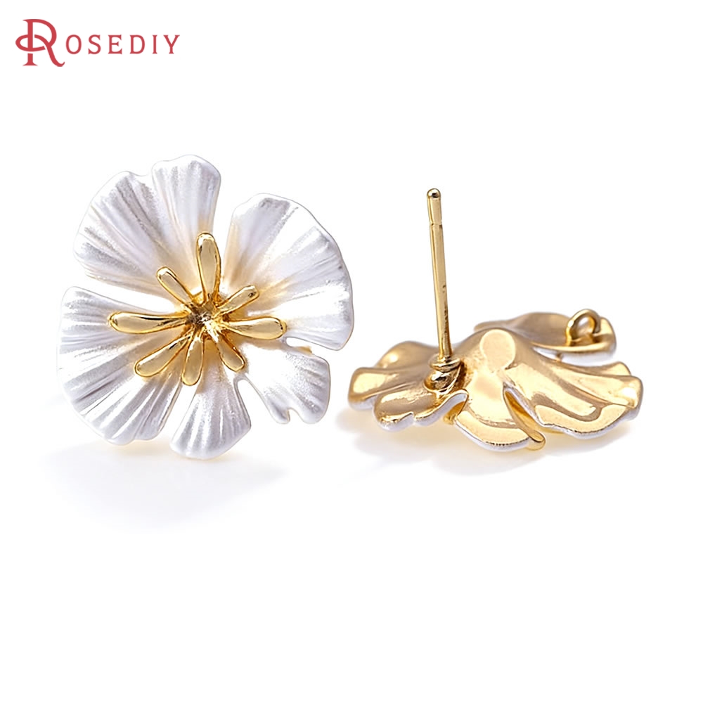 18K Gold Color Brass Flower St – Jewelry Making Earrings Bewertung und Preis