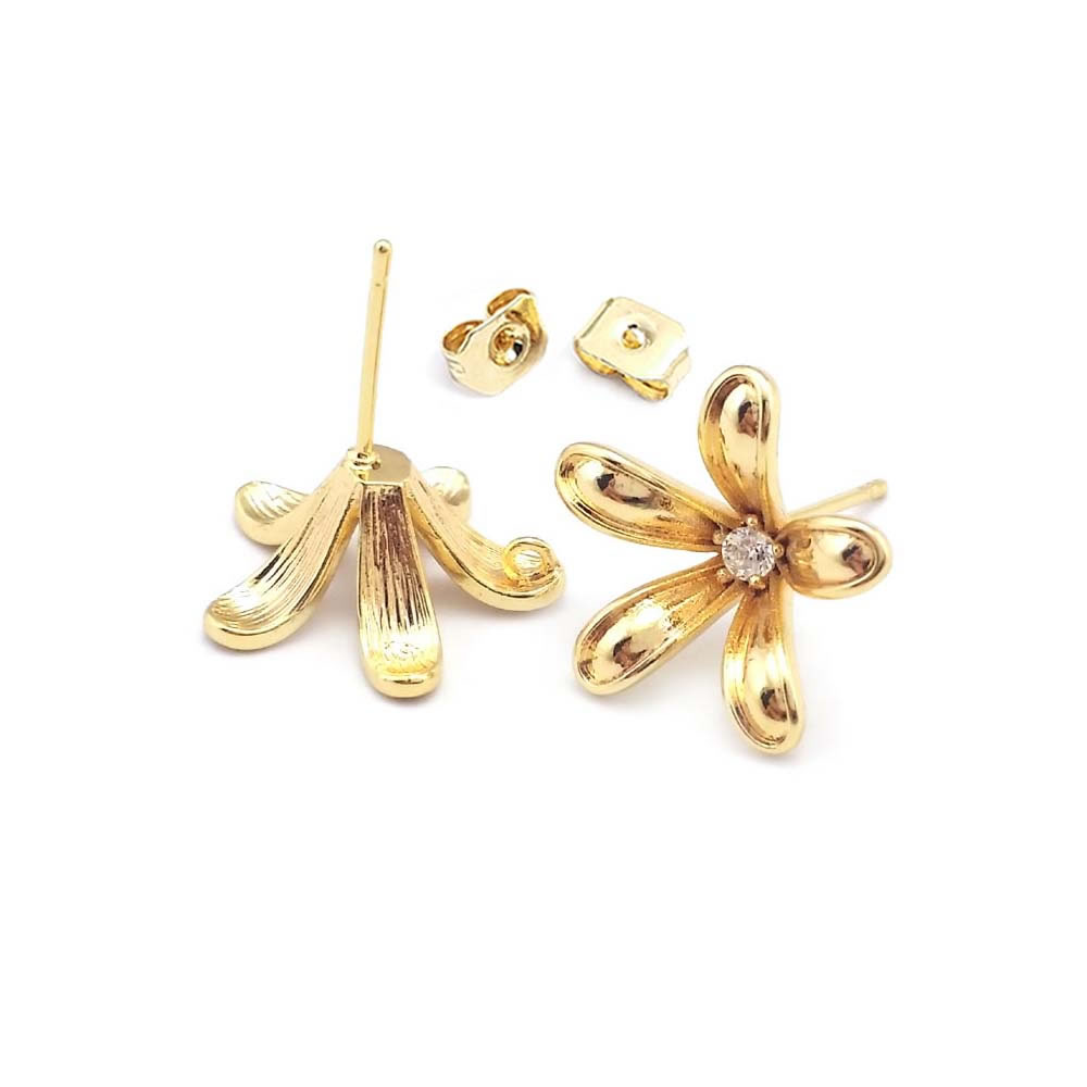 18K Gold Color Brass Flower St – Jewelry Making Earrings Bewertung und Preis