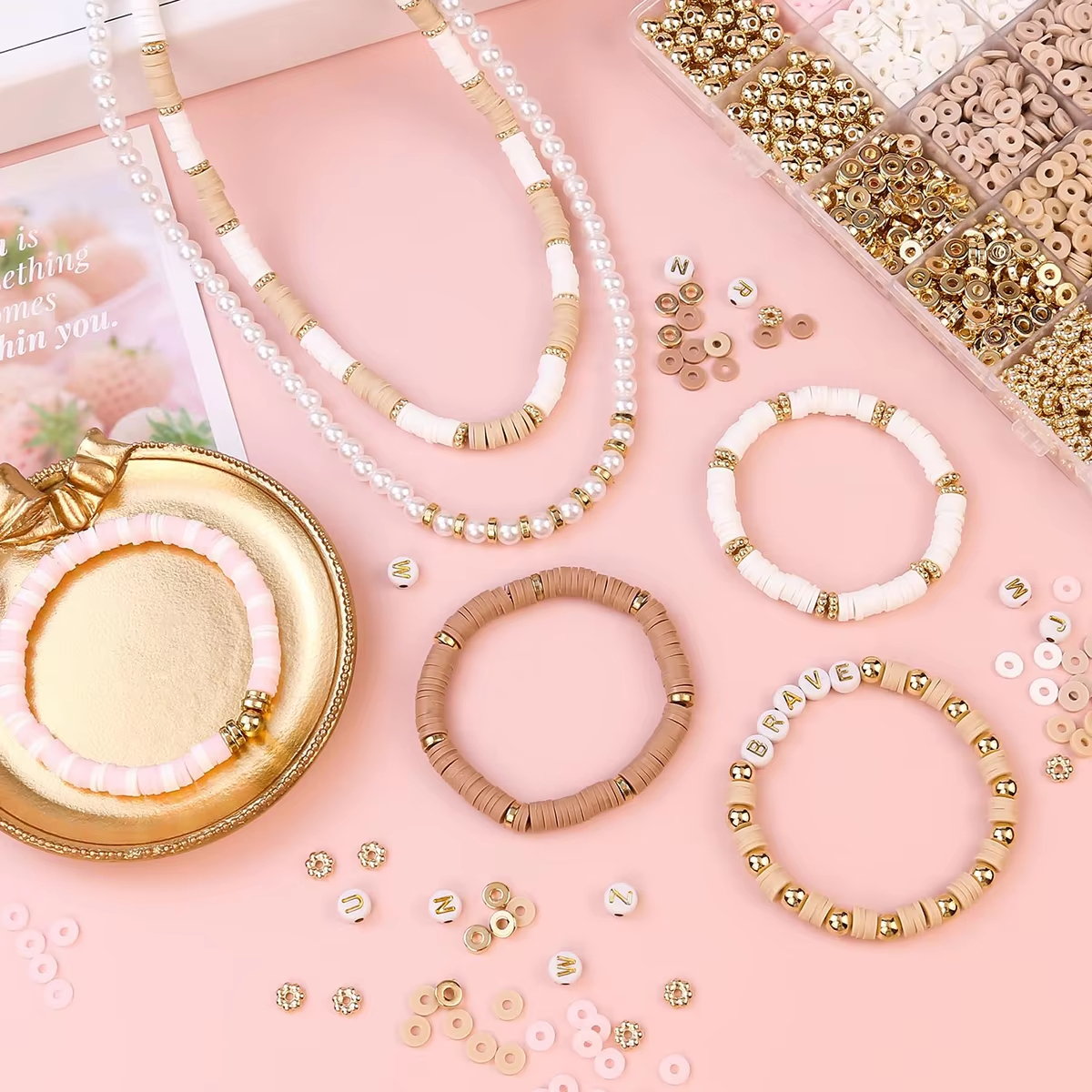 1970pcs light pink clay bead s – Jewelry Making Online Bewertung und Preis
