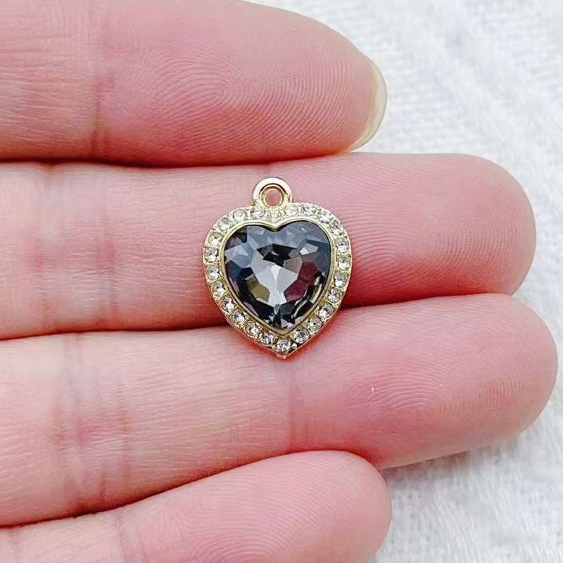 10pcs heart-shaped inlaid colo – Jewelry Making Earrings Bewertung und Preis