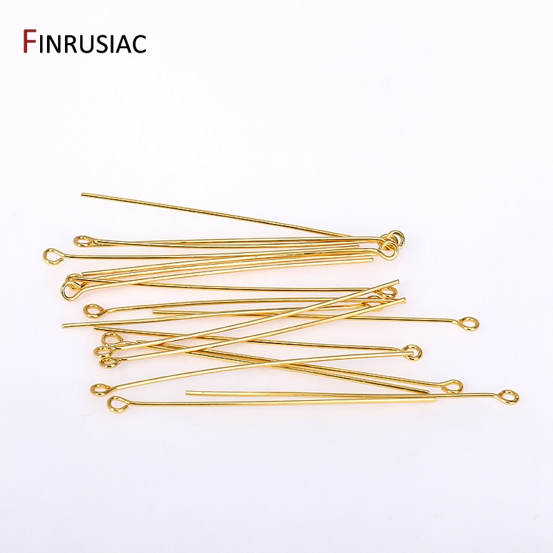50PCS/lot 18k Gold Plated Bras – Eyepin Ball End Bewertung und Preis