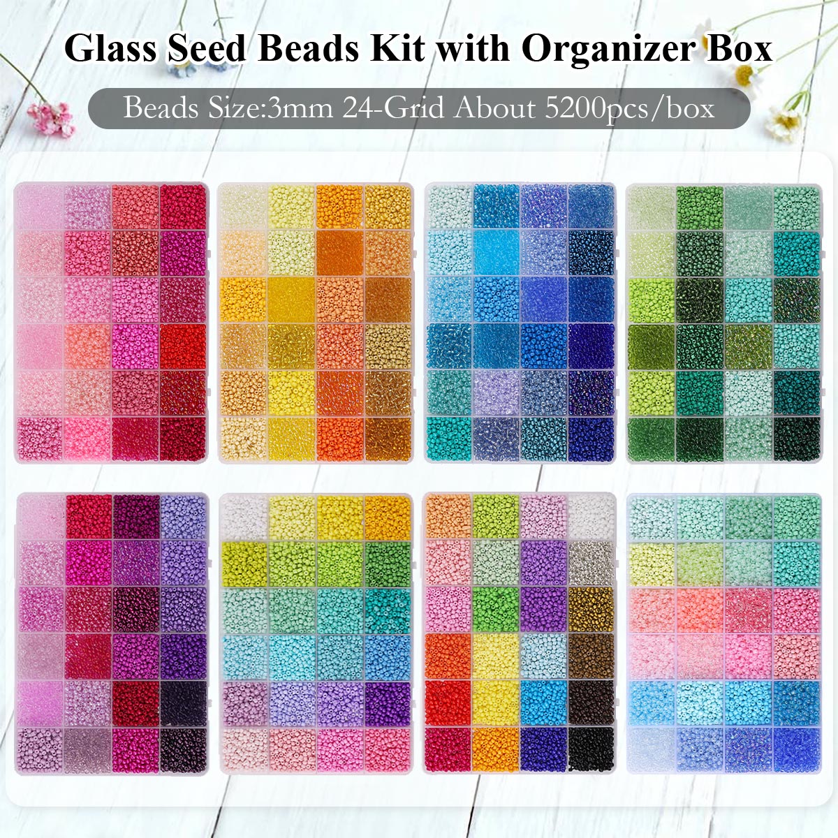 5200pcs 3mm Glass Seed Beads K – Jewelry Making Online Bewertung und Preis