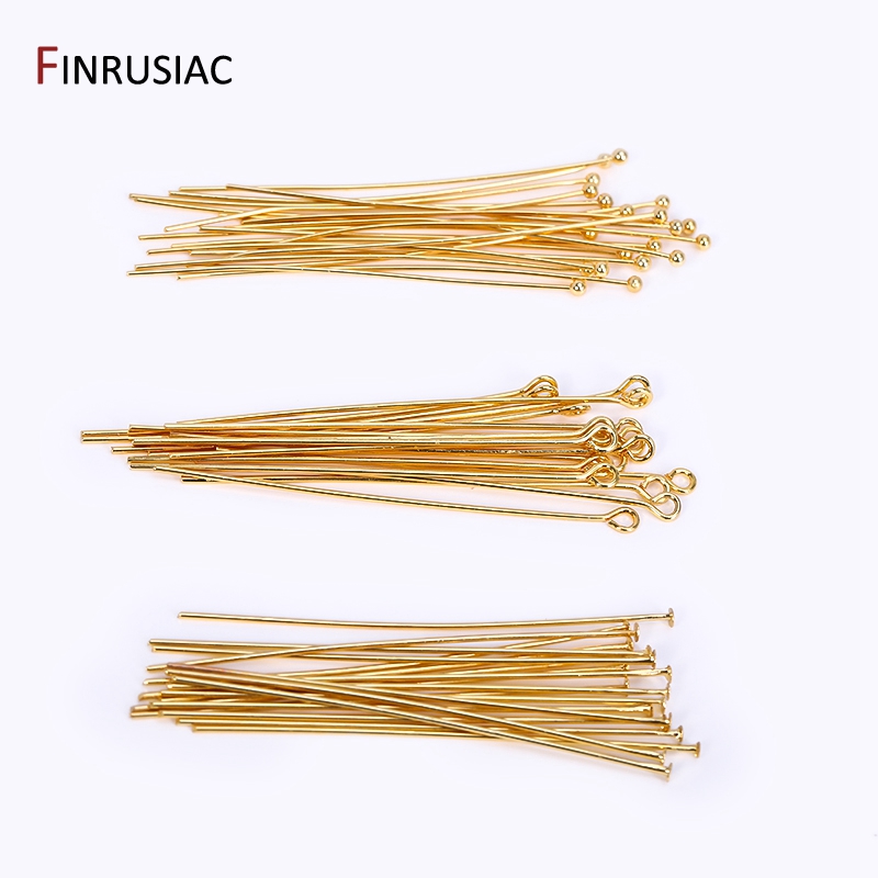 50PCS/lot 18k Gold Plated Bras – Eyepin Ball End Bewertung und Preis