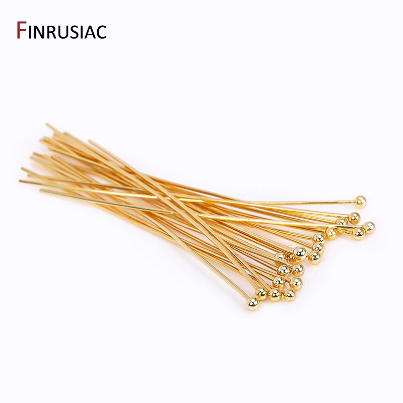 50PCS/lot 18k Gold Plated Bras – Eyepin Ball End Bewertung und Preis