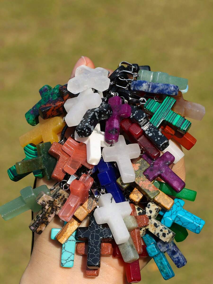 24pcs Natural Stone Cross Pend – Jewelry Making Party For Adults Bewertung und Preis