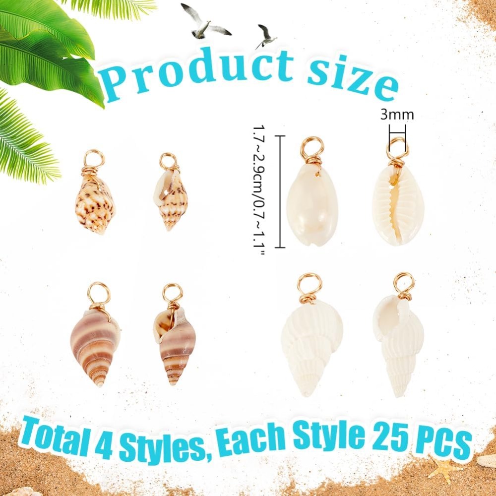100pcs 4 Styles Natural Shell  – Jewelry Making Online Bewertung und Preis